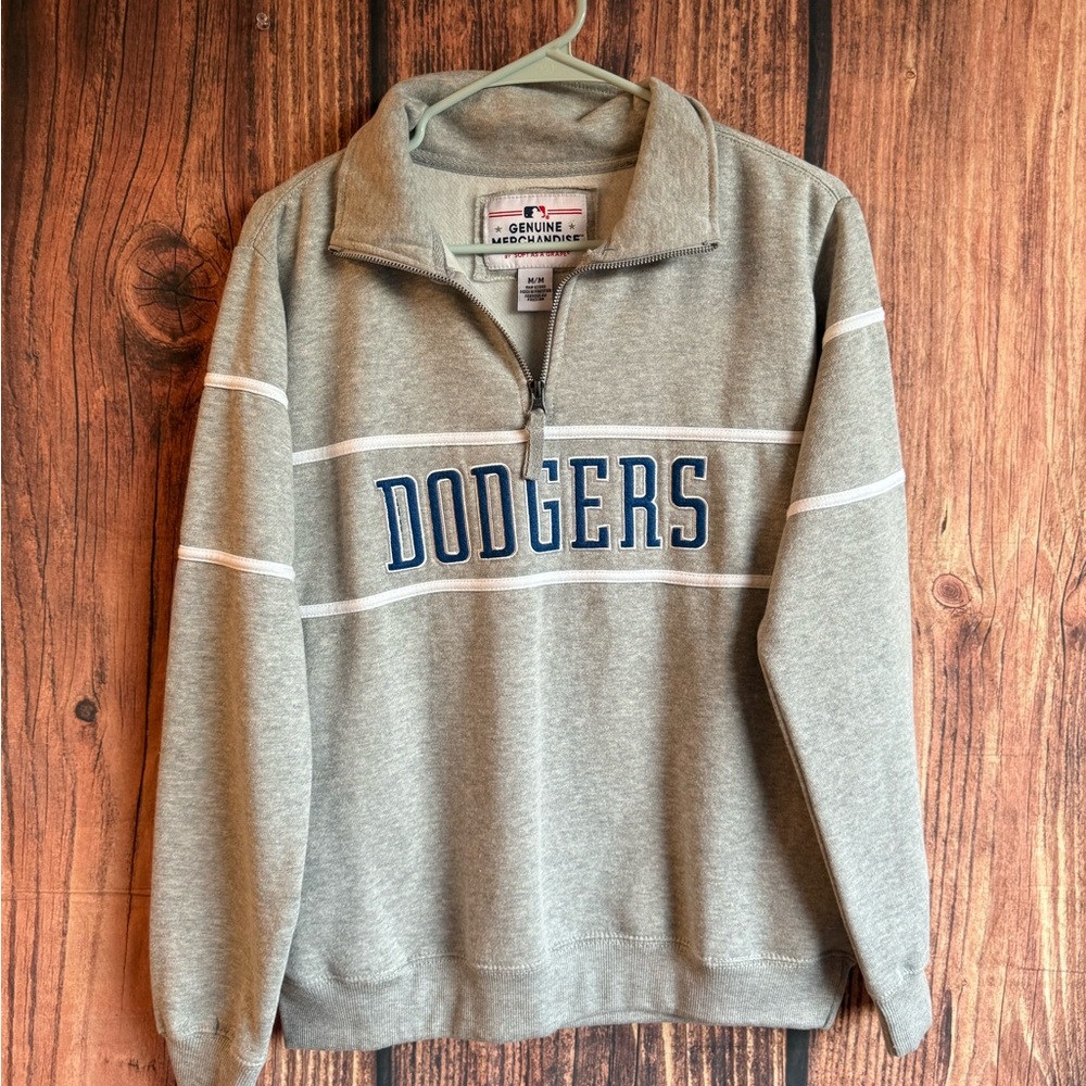 Genuine Merchandise Gray Dodgers Half-Zip Sweater